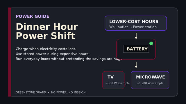 Dinner Hour Power Shift: Can a Power Station Cut Peak-Rate Electricity Use?