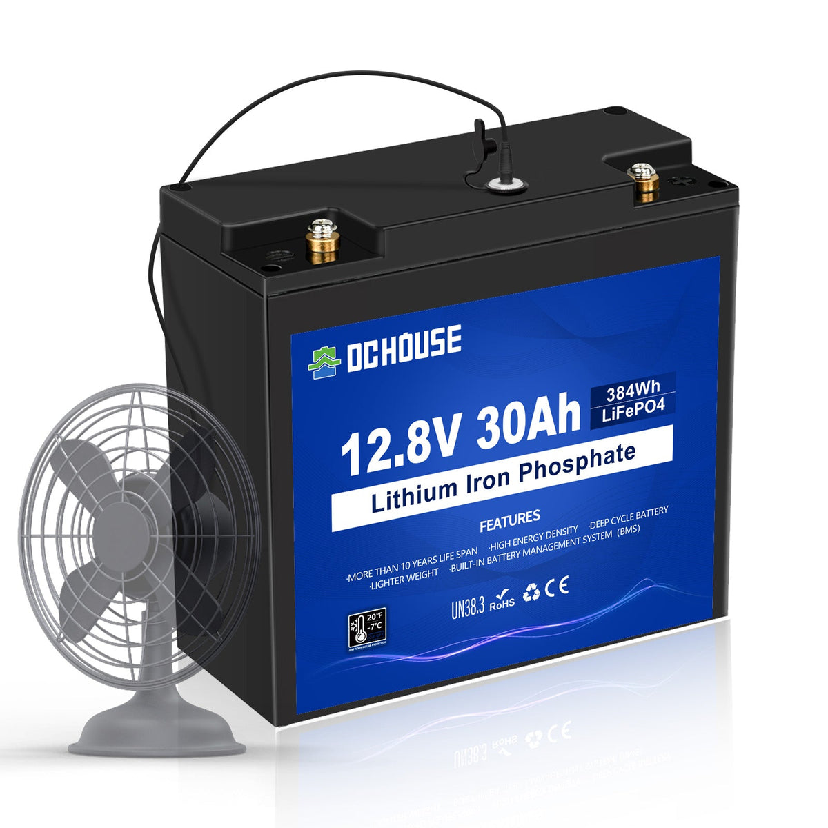 12V 30Ah LiFePO4 battery detail