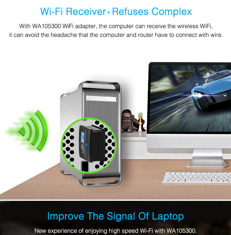 Mini USB Wi-Fi Adapter — 300Mbps