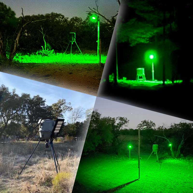 Powerful Solar Green Feeder Light for Hunting — 25,000 Lumens