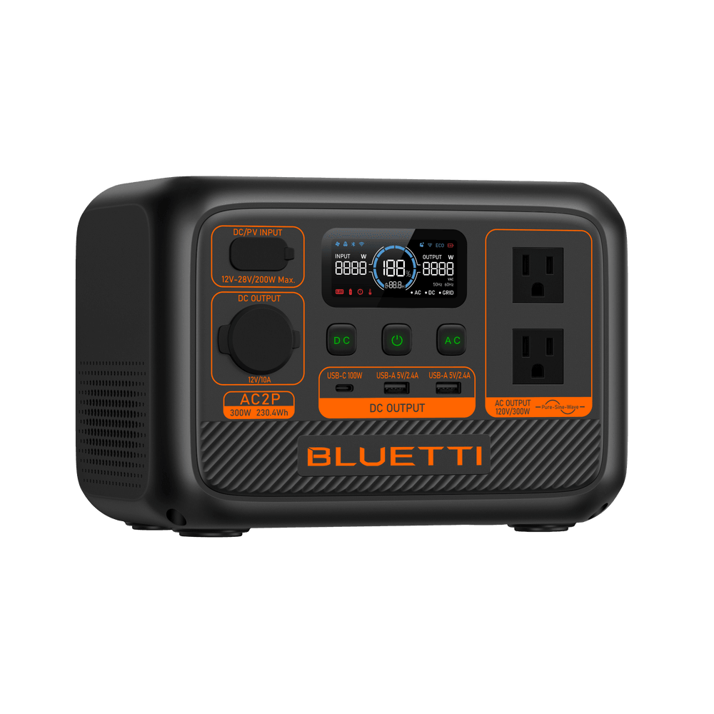 BLUETTI AC2P Portable Power Station 230.4Wh LiFePO4 Battery, 300W AC Output, Fast Charging & App Control-0