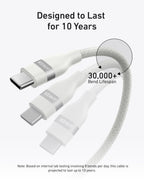 Anker USB-C to USB-C Cable (3 ft / 6 ft / 10 ft, 240W, Upcycled-Braided)