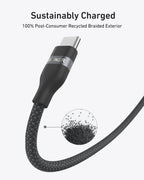 Anker USB-C to USB-C Cable (3 ft / 6 ft / 10 ft, 240W, Upcycled-Braided)