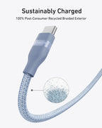 Anker USB-C to USB-C Cable (3 ft / 6 ft / 10 ft, 240W, Upcycled-Braided)