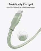 Anker USB-C to USB-C Cable (3 ft / 6 ft / 10 ft, 240W, Upcycled-Braided)