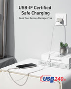 Anker USB-C to USB-C Cable (3 ft / 6 ft / 10 ft, 240W, Upcycled-Braided)