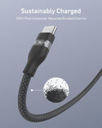 Anker USB-C to USB-C Cable (3 ft / 6 ft / 10 ft, 240W, Upcycled-Braided)