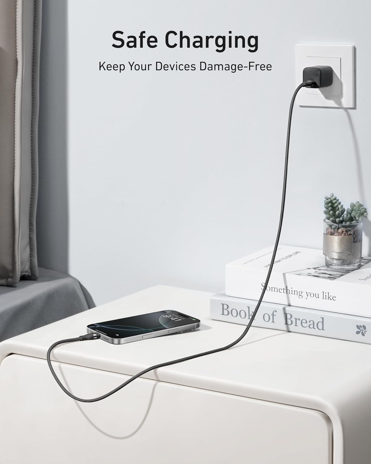 Anker USB-C to USB-C Cable (3 ft / 6 ft / 10 ft, 240W, Upcycled-Braided)