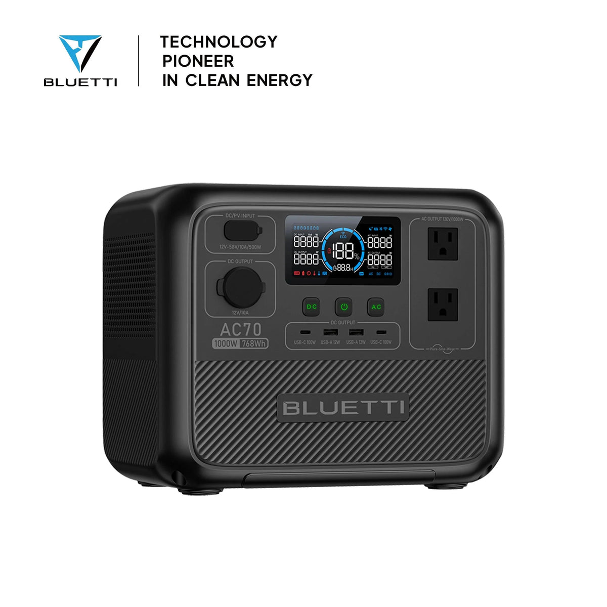 BLUETTI AC70 Portable Power Station | 1000W 768Wh, Generator for Road Trip, Off-grid, Power Outage-5