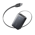 Anker Nano 10K 45W - Black power bank with retractable USB-C cable