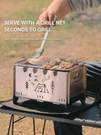 Folding Stainless Steel Wood-Burning Camp Stove