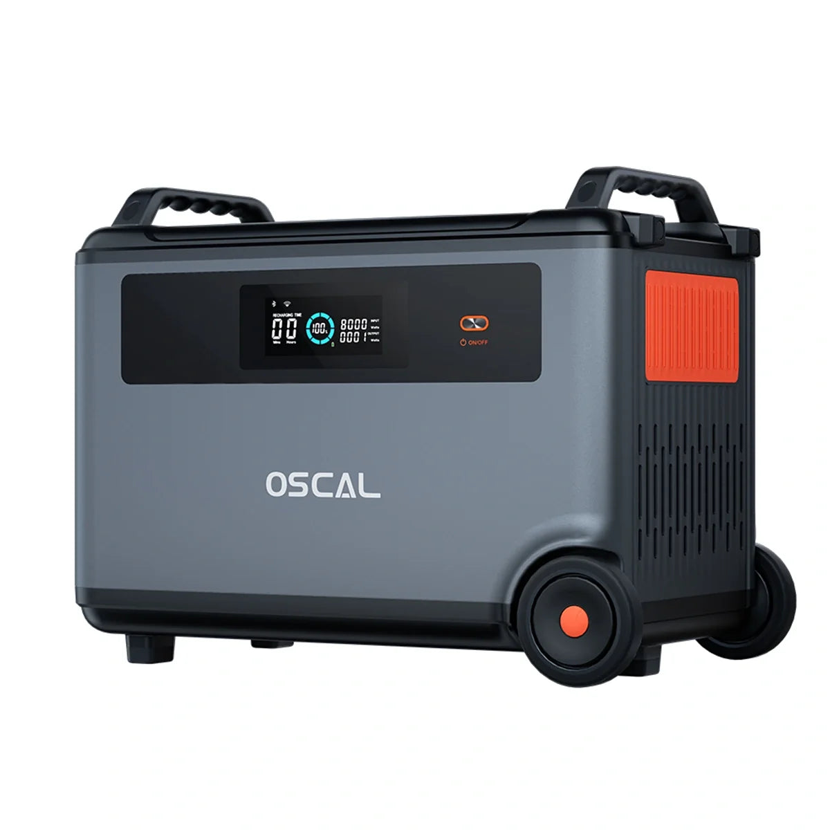 OSCAL BP3600 expansion battery angled view