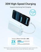 Anker Zolo 10K 30W Power Bank with Built-In USB-C Cable