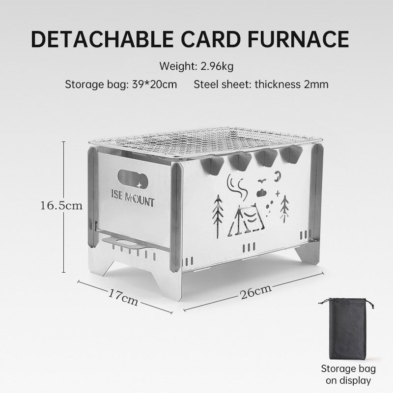 Folding Stainless Steel Wood-Burning Camp Stove