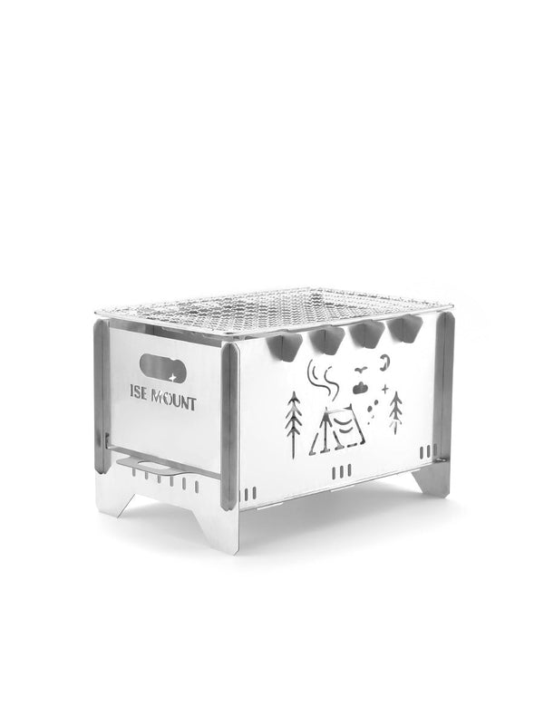 Folding Stainless Steel Wood-Burning Camp Stove