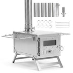 Portable Wood Burning Tent Stove with 7 Chimney Pipes