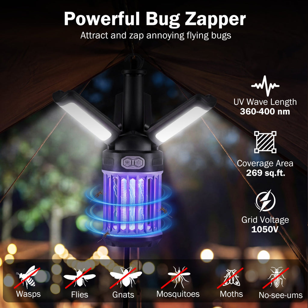 USB-C Rechargeable Bug Zapper & Folding Camping Lantern
