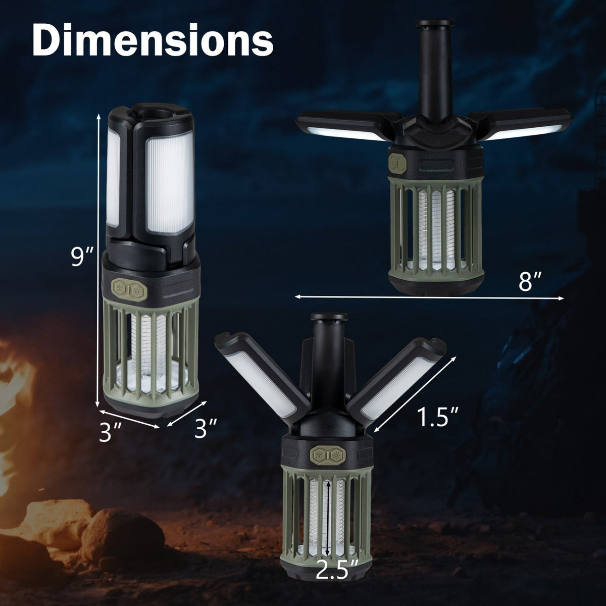 USB-C Rechargeable Bug Zapper & Folding Camping Lantern