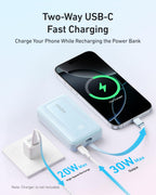 Anker Zolo 10K 30W Power Bank with Built-In USB-C Cable