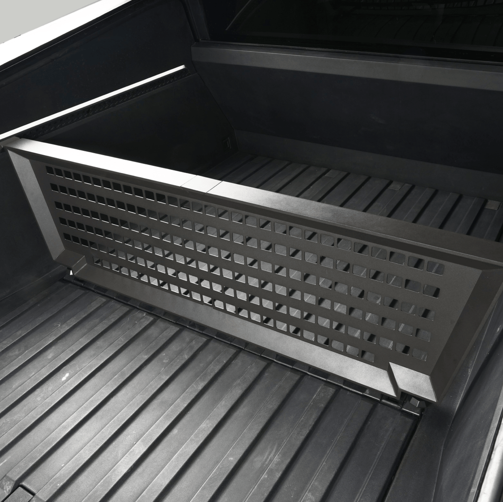 Adjustable Vault Cargo Divider Compatible with Bed Mat For  Cybertruck
