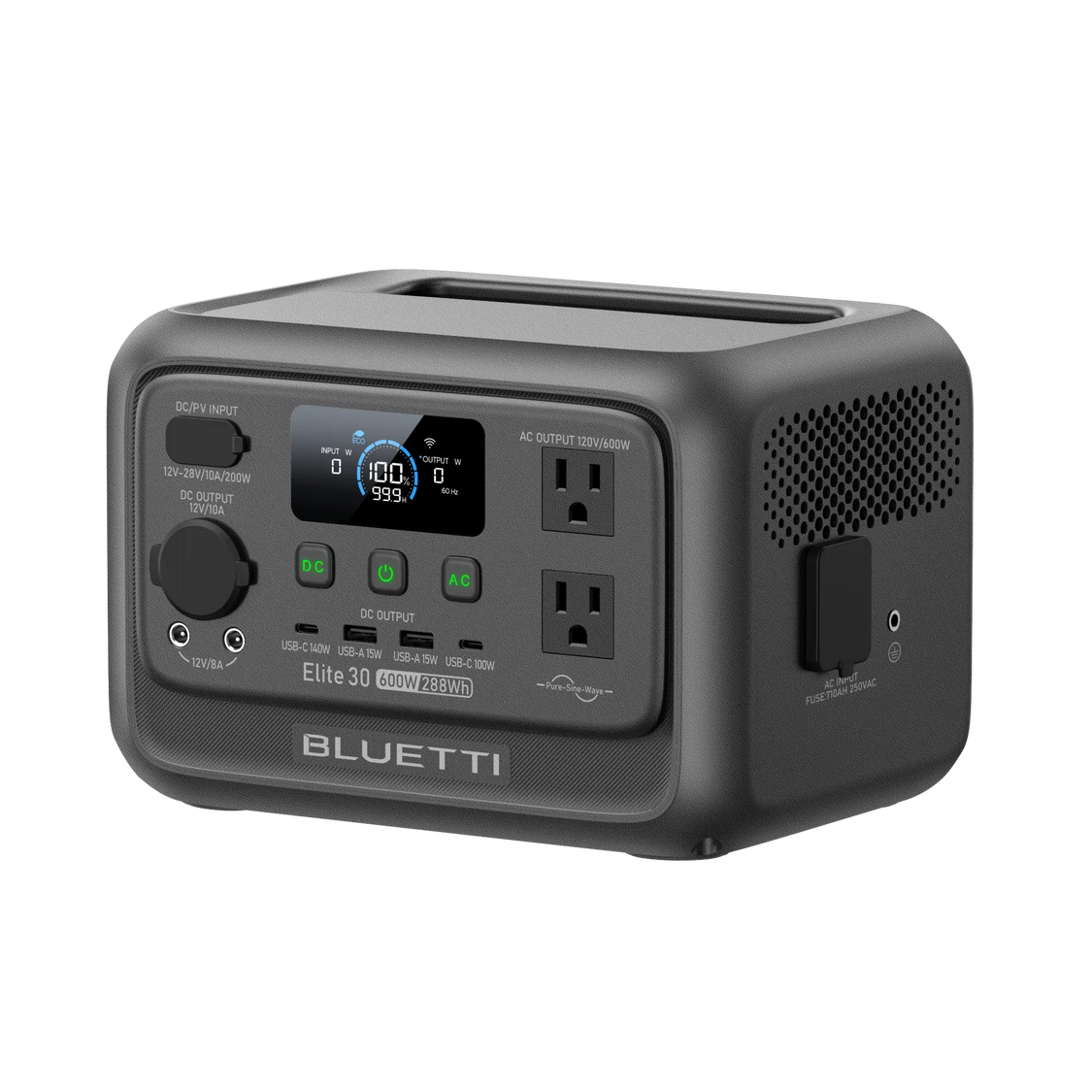BLUETTI Elite 30 V2 Portable Power Station | 600W 288Wh - angled view