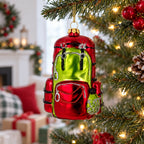 Hiking/ Camping Travel Backpack Glass Christmas Ornament