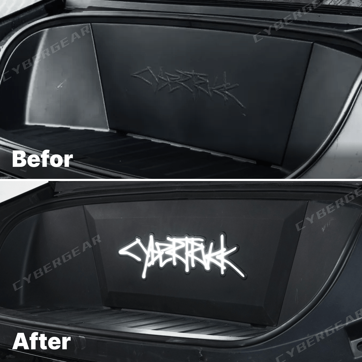 Cybertruck Frunk Accent Light Animated LED Lettering