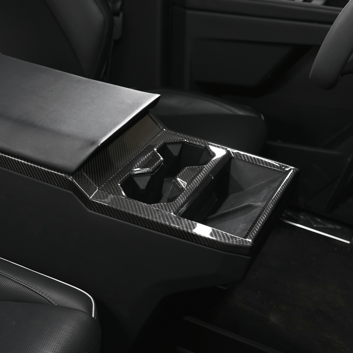 [Real Carbon Fiber] Front Drain Cup Panel For Cybertruck (Glossy/Matte)