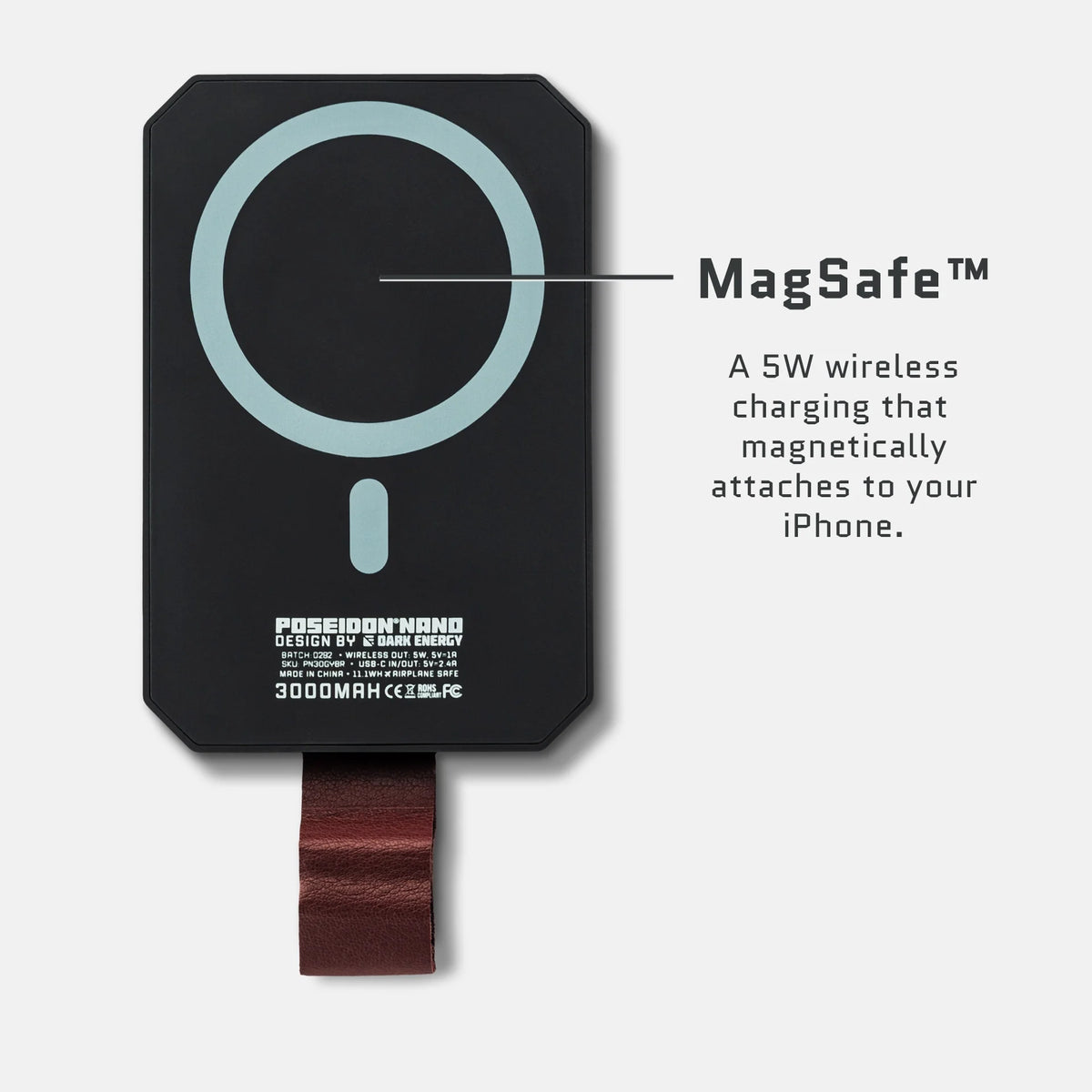 Dark Energy Poseidon Nano - Black magnetic wireless charging surface