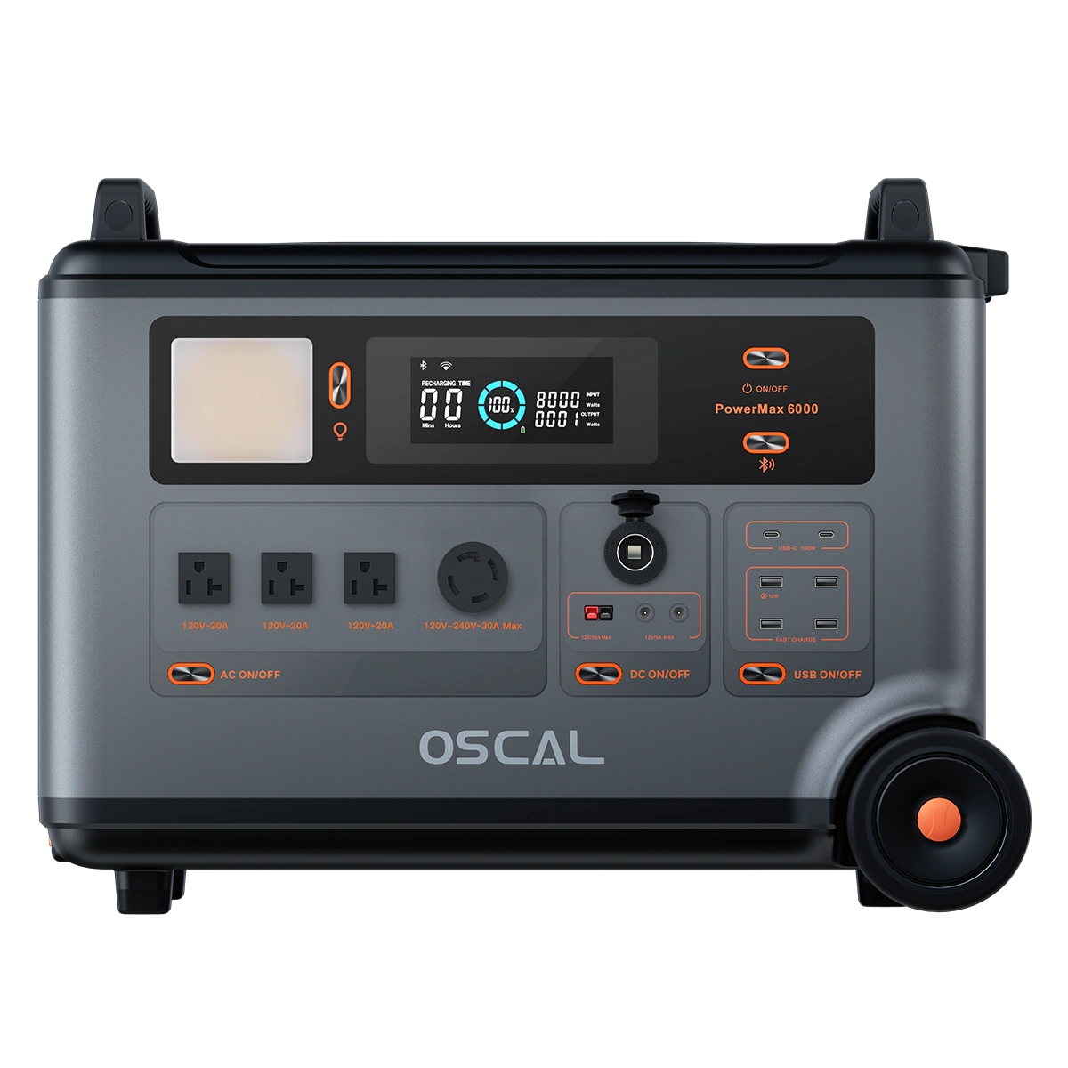 OSCAL PowerMax 6000 Portable Power Station | 3600Wh, 6000W, 120/240V — official manufacturer image