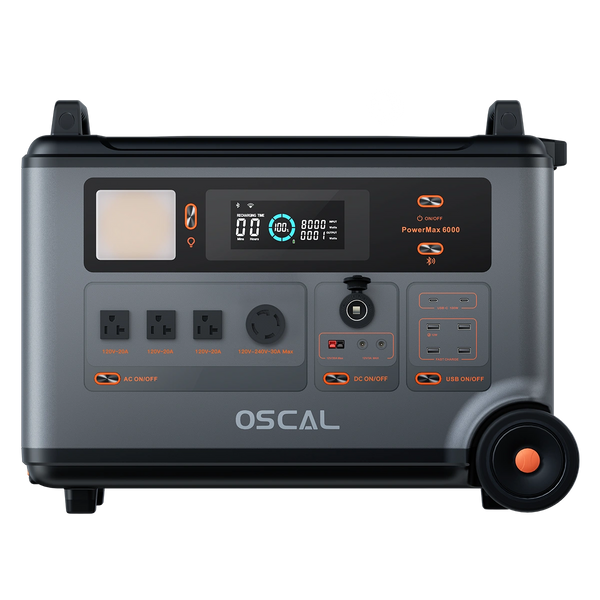 OSCAL PowerMax 6000 Portable Power Station | 3600Wh, 6000W, 120/240V