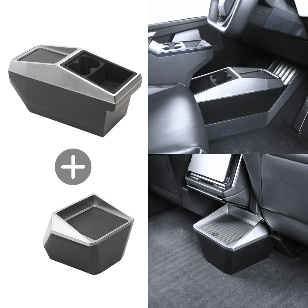 Tesla Cybertruck Center Floor Organizer & Trash Bin