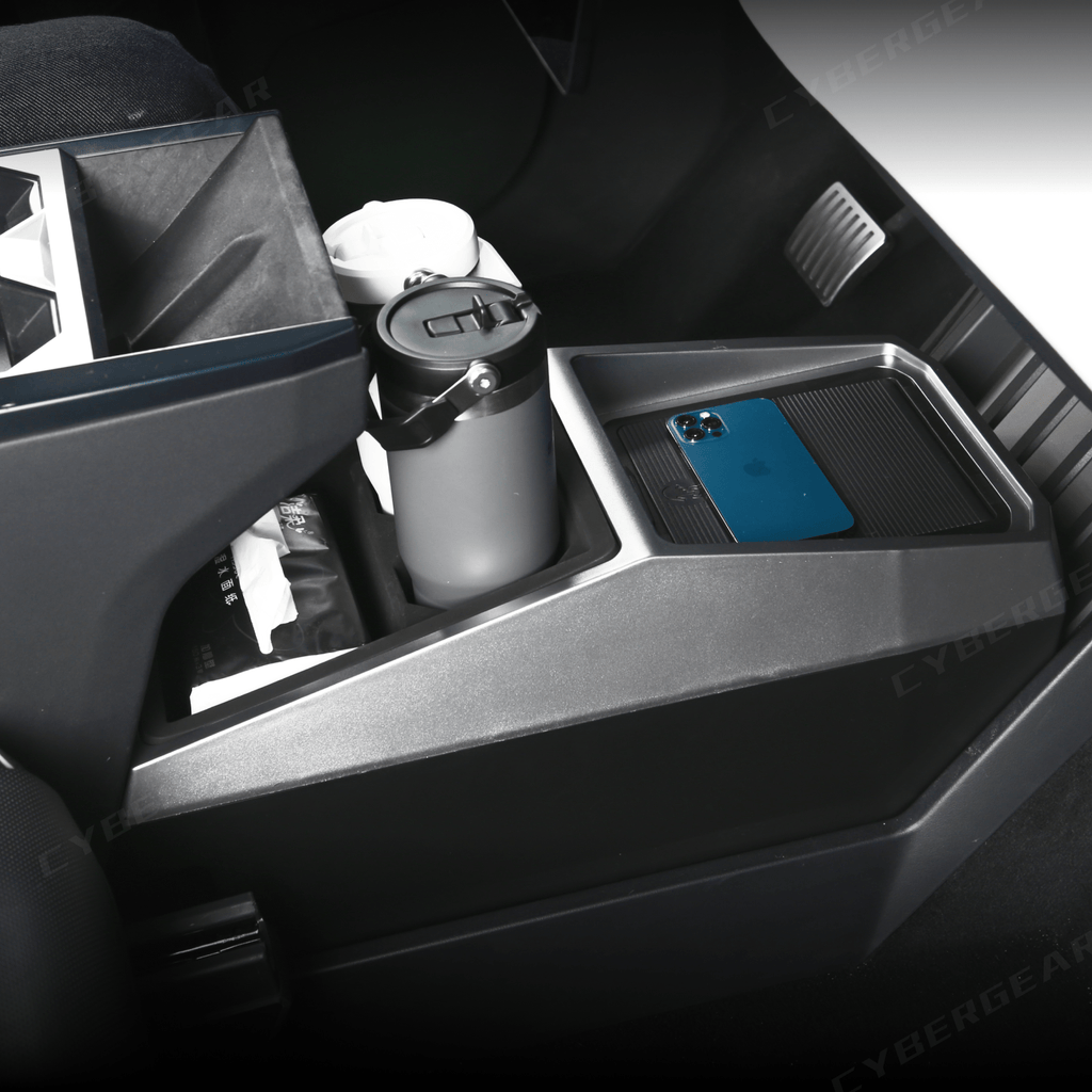 Tesla Cybertruck Center Floor Organizer & Trash Bin