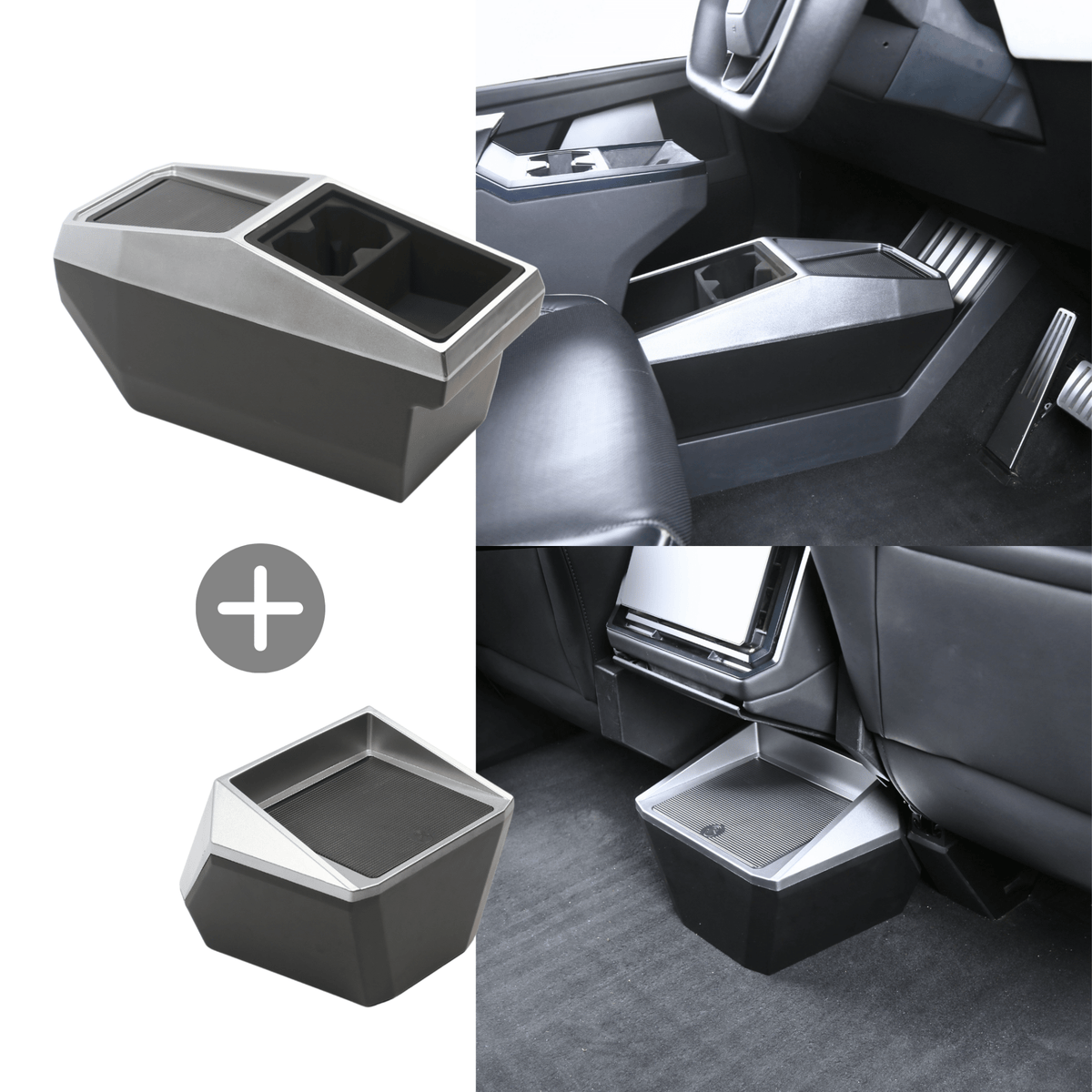 Tesla Cybertruck Center Floor Organizer & Trash Bin
