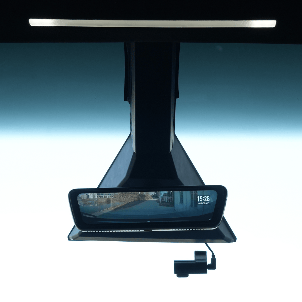 Tesla Cybertruck Streaming Rearview Mirror