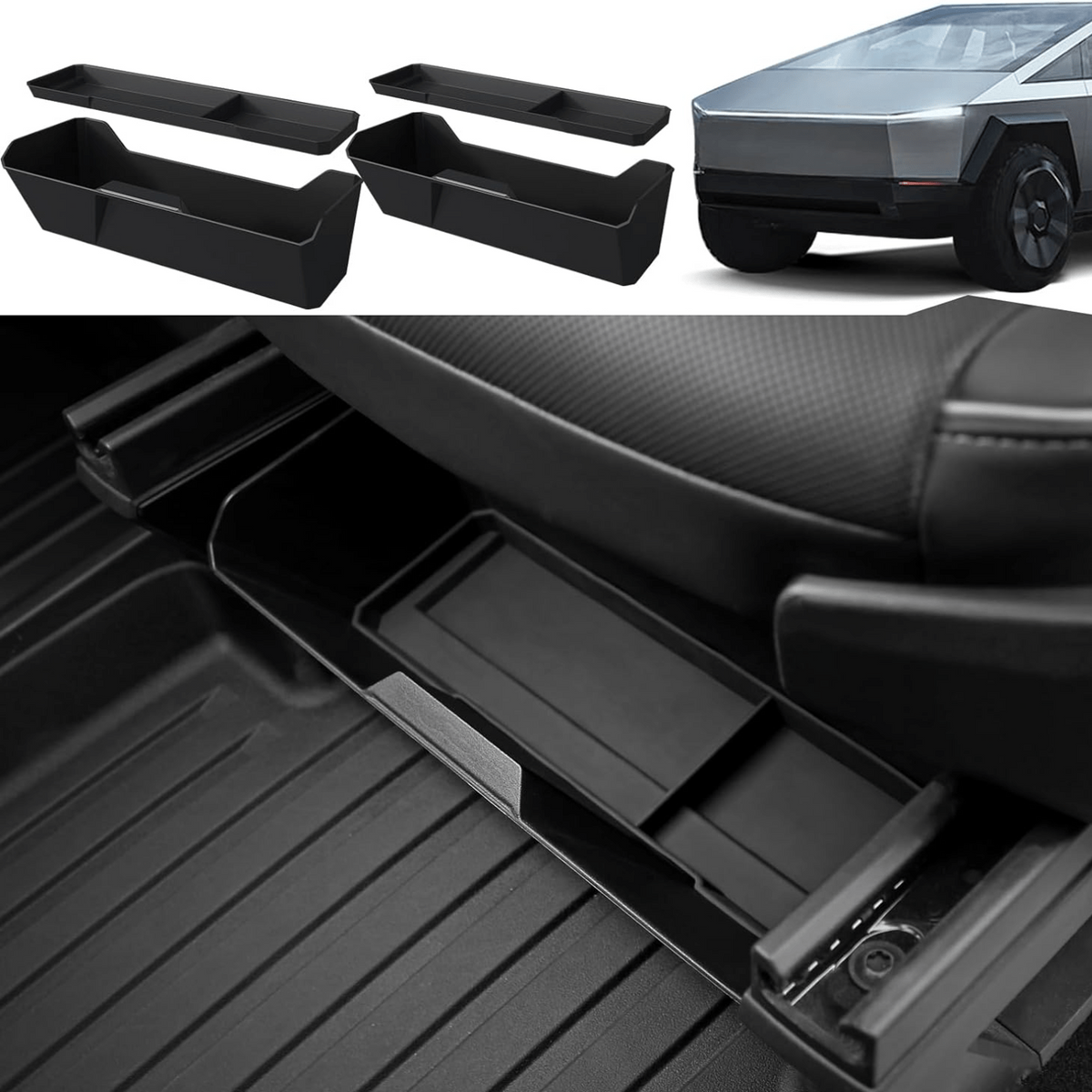 Tesla Cybertruck Under Seat Storage Box Set of 2